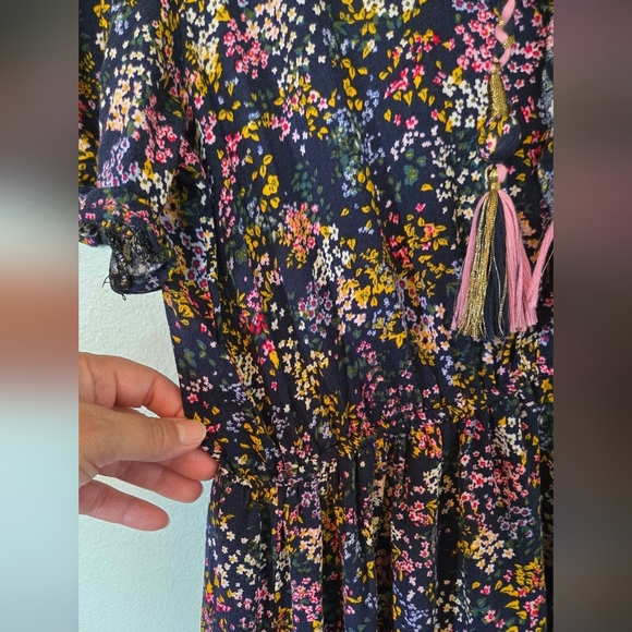 Jessica Simpson Tiered Navy Floral Maxi Dress Size Small - Picture 4 of 9